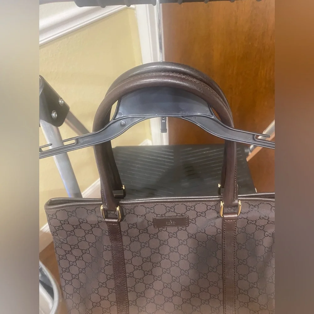 Gucci GG Brown Canvas Tote/Hand Bag 257302 204991 NWOT - Picture 4 of 16